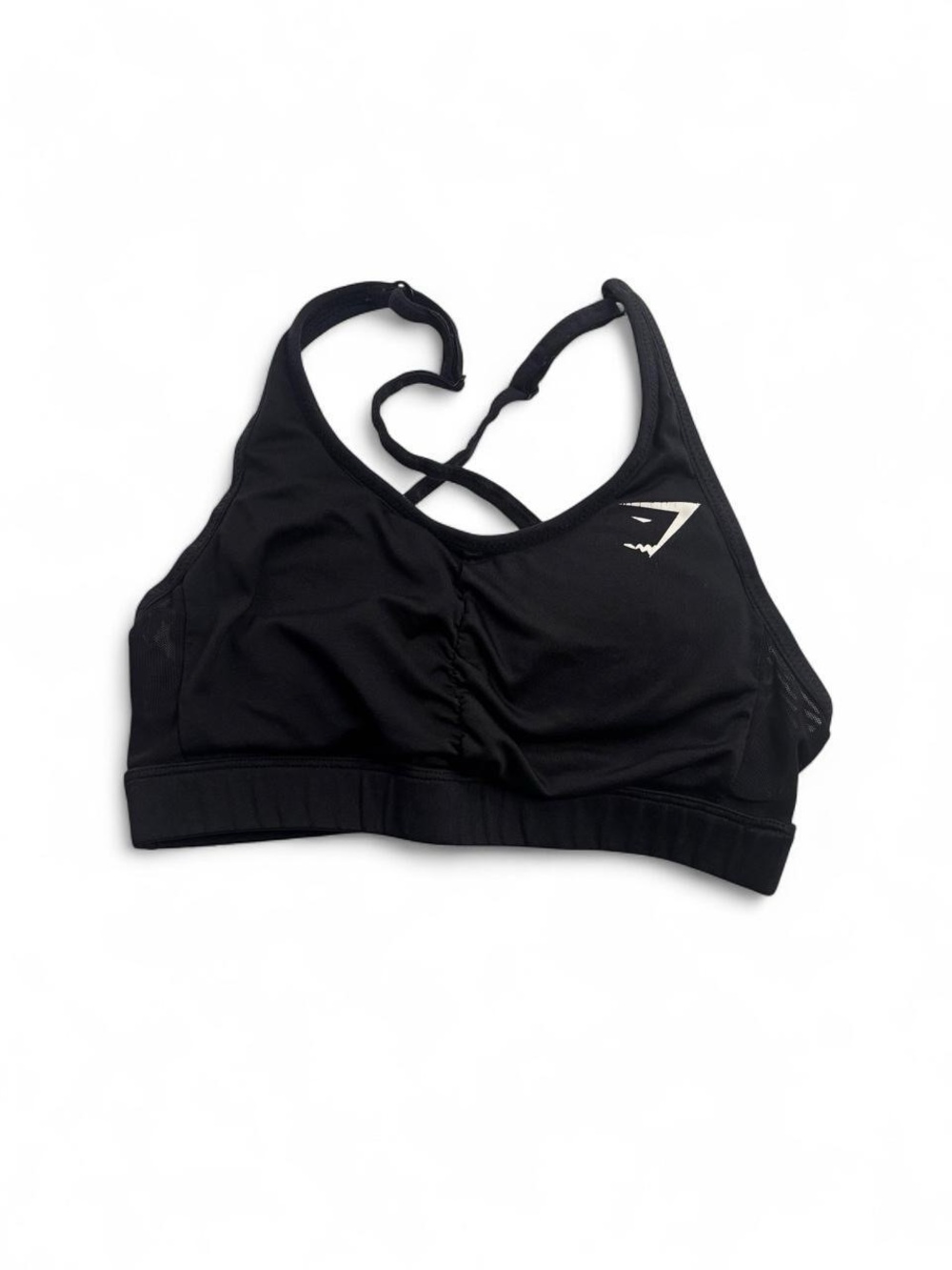 Gymshark Black Racerback Sports Bra with Logo Accent